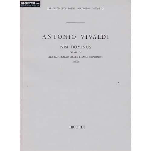 PARTITIONS CHANT - VIVALDI NISI DOMINUS, SALMO 126, PER CONTRALTO, ARCHI E BC, RV 608