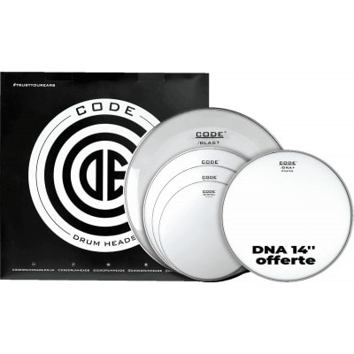 CODE DRUM HEAD FULL PACK SIGNAL SMOOTH 10/12/14/20 + 14" DNA SABLEE