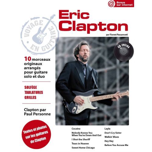 CLAPTON ERIC - VOYAGE EN GUITARE + CD - GUITARE TAB 