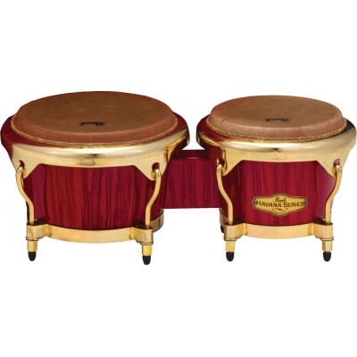 PEARL DRUMS BONGOS BIG BELLY HAVANA 7+9 RED TIGER STRIPE