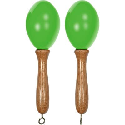 PAIR OF SMALL GREEN MARACAS