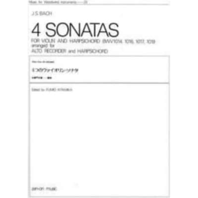 BACH J.S. - 4 SONATES BWV 1014, 1016, 1017, 1019 - FLUTE A BEC ALTO ET B.C. 