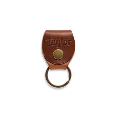 TAYLOR GUITARS KEY RING W/PICK HOLDER - MEDIUM BROWN NUBUCK