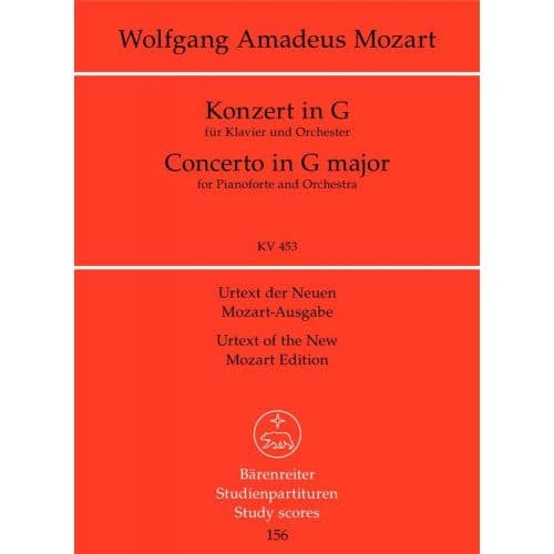  Mozart W.a. - Concerto N°17 Pour Piano Kv453 En Sol Majeur - Conducteur Poche