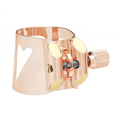 VANDOREN LIGATURE OPTIMUM OR OR ROSE SAXOPHONE ALTO + COUVRE-BEC PLASTIQUE