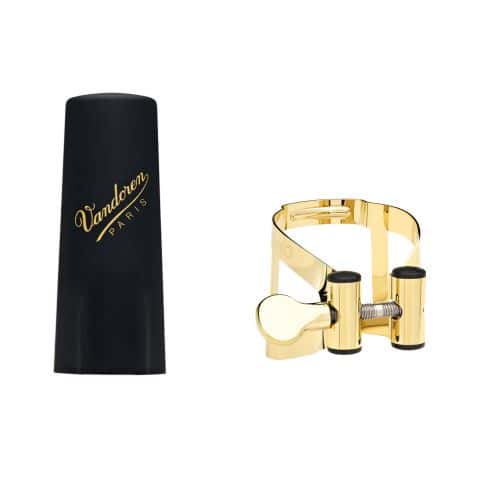 VANDOREN LIGATURE M/O ALTO GOLD FINISH UND KAPSEL PLASTIK - LC57DP