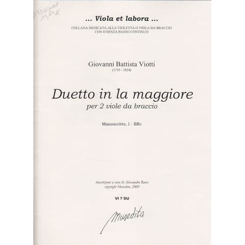 VIOTTI GIOVANNI BATTISTA - DUETTO PER 2 VIOLE