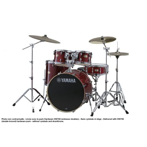 YAMAHA STAGE CUSTOM BIRCH STAGE 22 CRANBERRY RED + PACK HW780