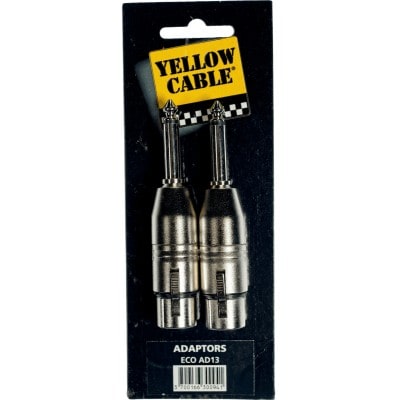 YELLOW CABLE ADAPTATEUR JACK M 6.35/XLR FEM. X2