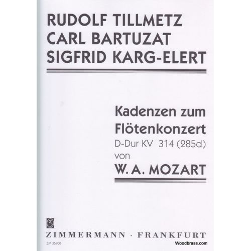 MOZART W. A. - KADENZEN ZUM FLOTENKONZERT KV 314 (285d)