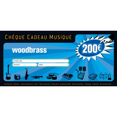 WOODBRASS CHEQUE CADEAU 200 EUROS DÉMATÉRIALISÉ