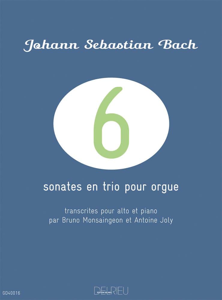 EDITION DELRIEU BACH J.S. - SONATES EN TRIO POUR ORGUE (6) - ALTO, PIANO