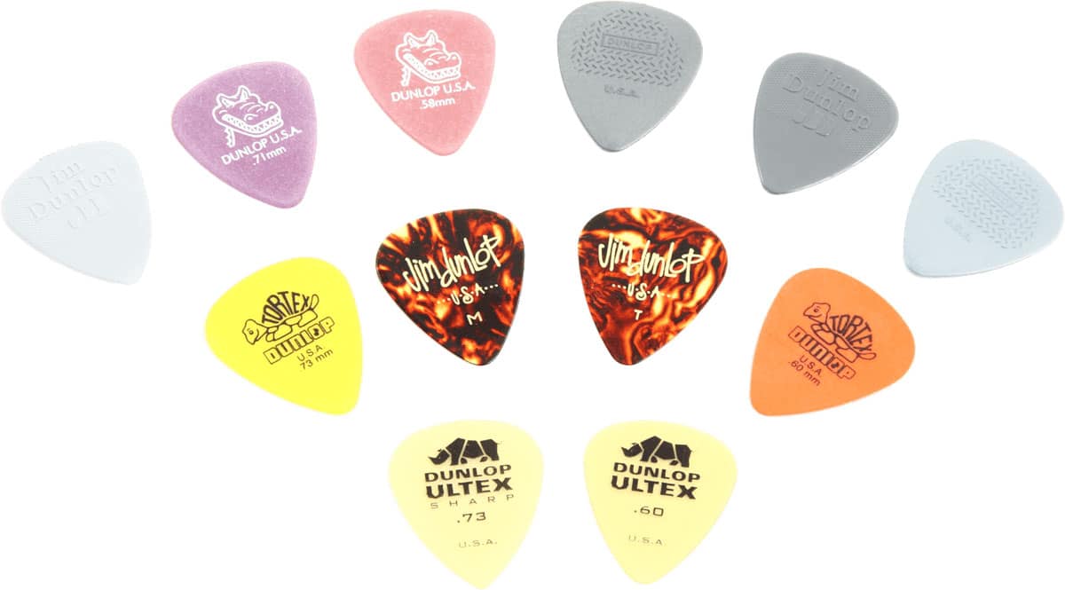 JIM DUNLOP SPECIALTY VARIETY PACK PLAYER'S LIGHT & MEDIUM 12 PACK