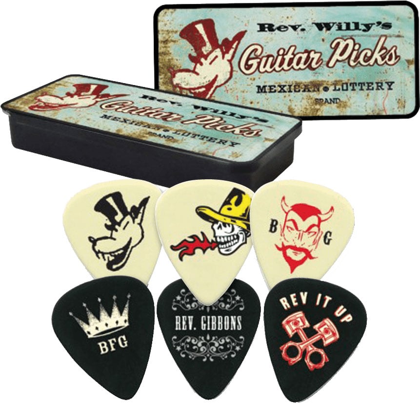 JIM DUNLOP RWT03H BOITE EN METAL DE 6 MOTIF REVEREND WILLY'S MEXICAN LOTTERY DUR