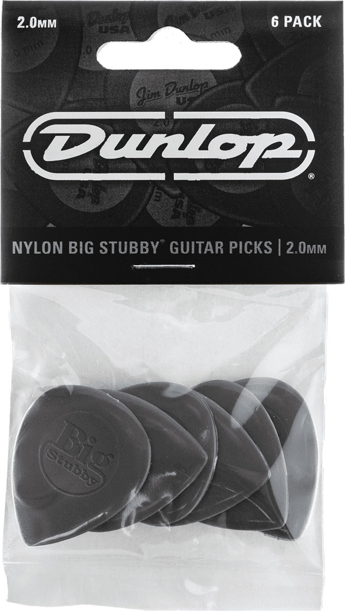 JIM DUNLOP ADU 445P20 BIG STUBBY NYLON PLAYERS PACK 2,00 MM (PAR 6)