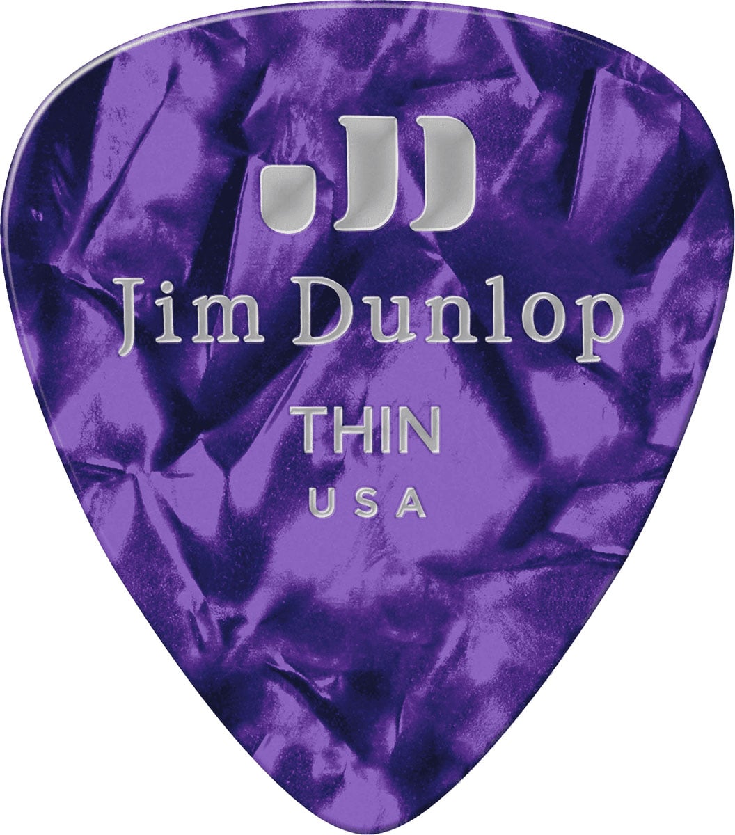 JIM DUNLOP GENUINE CELLULOID CLASSIC, PLAYER'S PACK DE 12, PURPLE, THIN