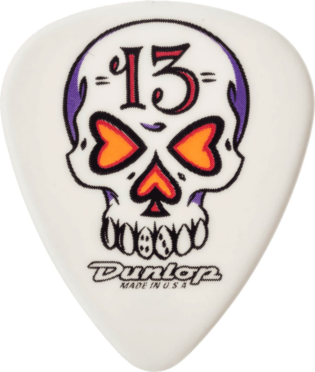 JIM DUNLOP BLACKLINE ORIGINAL ALAN FORBES, SACHET DE 36, SKULL, WHITE, 0.73 MM