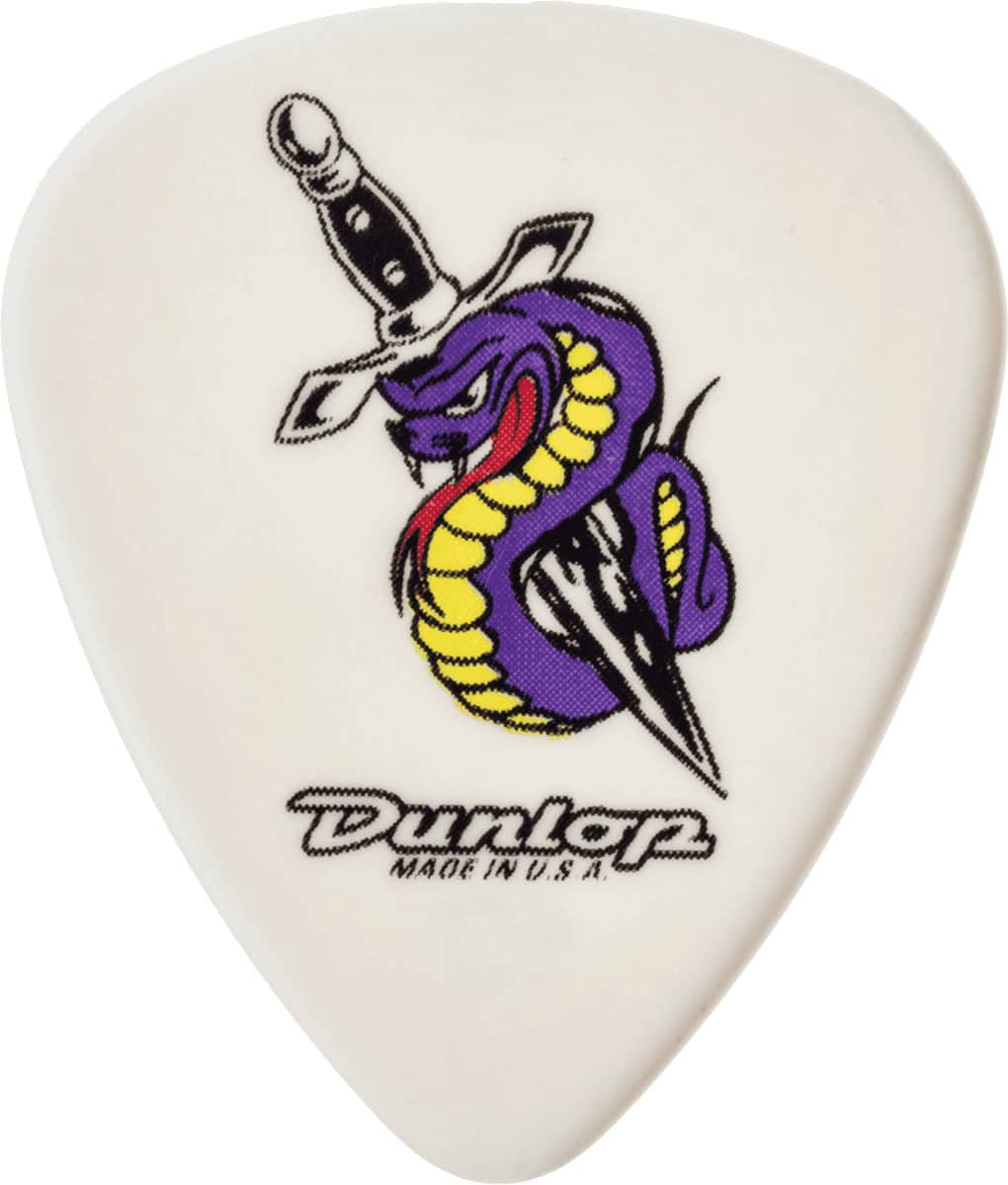 JIM DUNLOP BLACKLINE ORIGINAL ALAN FORBES, SACHET DE 36, DAGGER SNAKE, WHITE, 0.60 MM