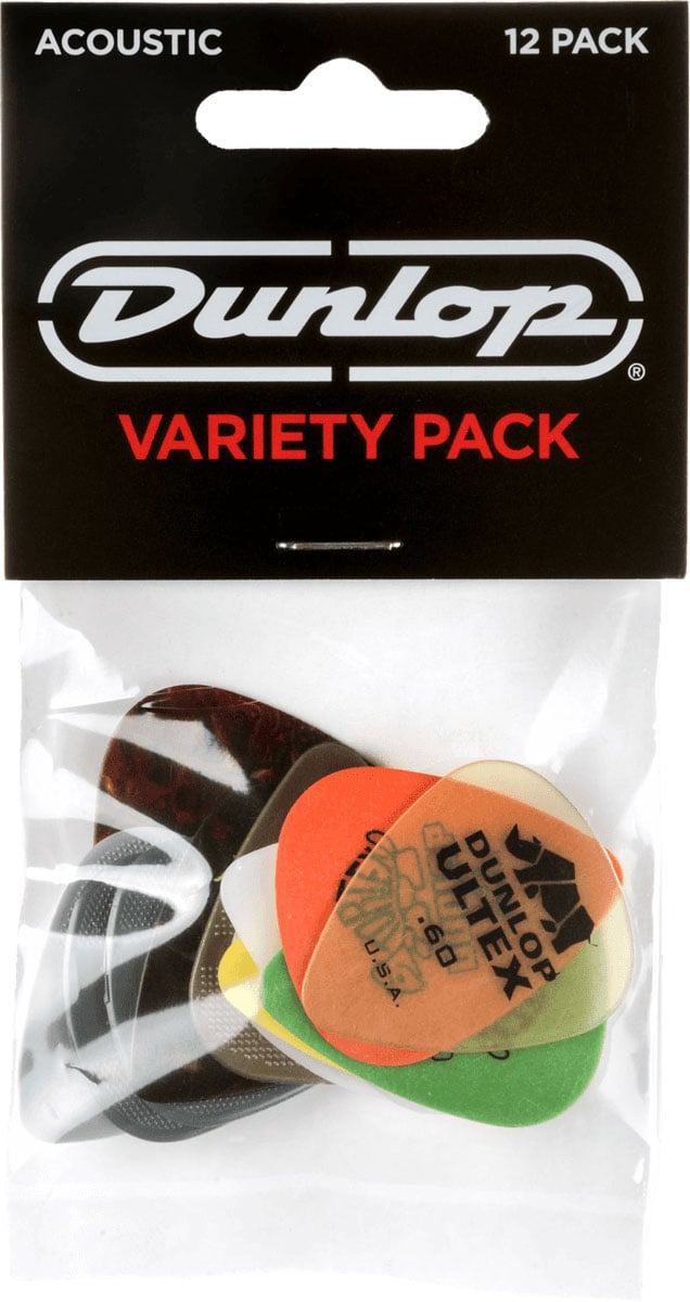 JIM DUNLOP VARIETY PACK ACOUSTIC, 12 MEDIATORS