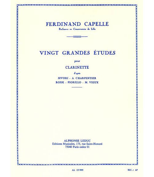 LEDUC CAPELLE FERDINAND - 20 GRANDES ETUDES - CLARINETTE