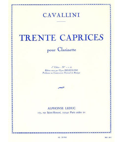 LEDUC CAVALLINI E. - 30 CAPRICES VOLUME 1 (1 A 18) - CLARINETTE 