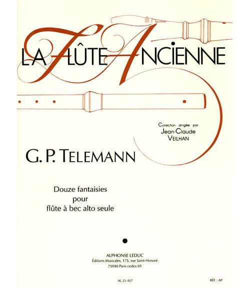 LEDUC TELEMANN G. PH. - 12 FANTAISIES - FLUTE A BEC ALTO SEULE