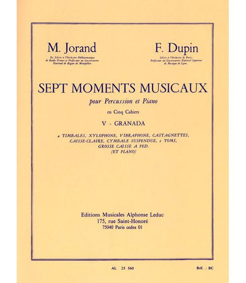 LEDUC JORAND / DUPIN - 7 MOMENTS MUSICAUX VOL.5. PERCUSSION