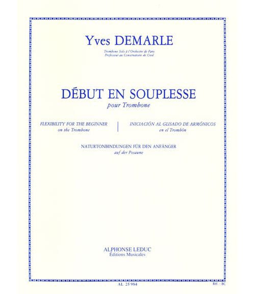 LEDUC DEMARLE - DEBUT EN SOUPLESSE - TROMBONE