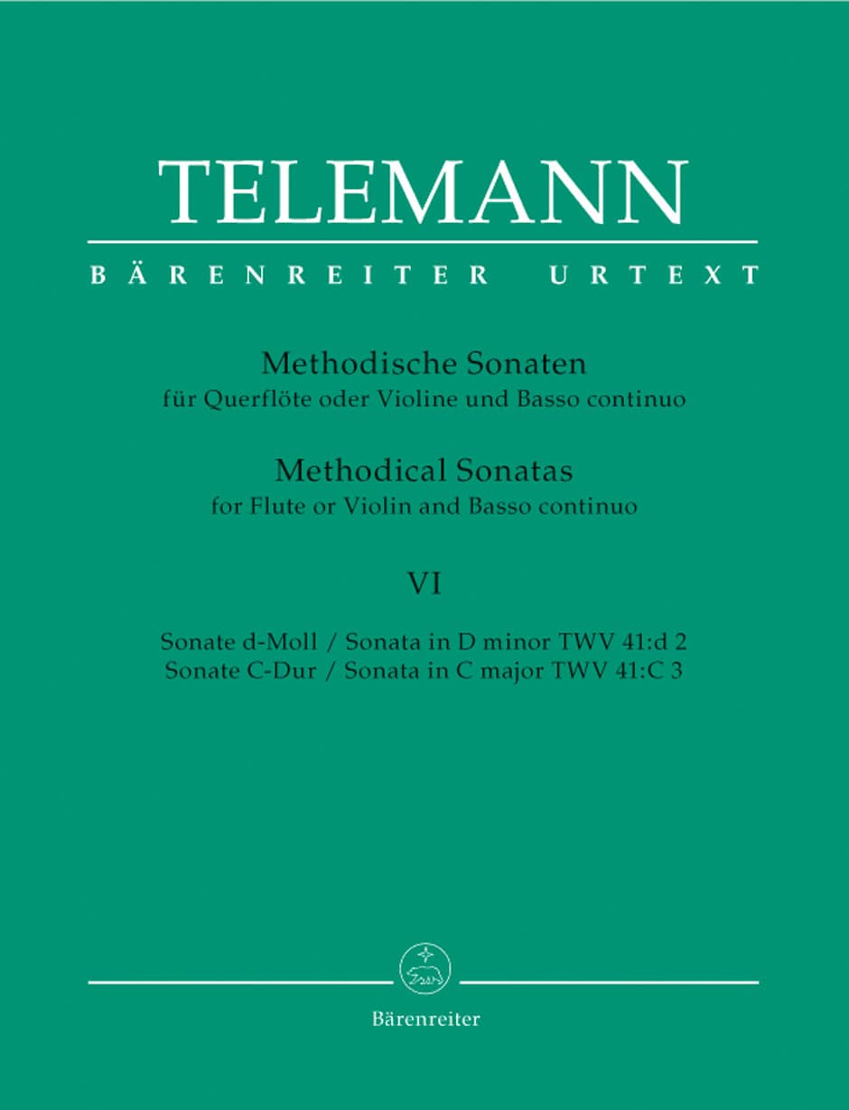 BARENREITER TELEMANN G.P. - 12 METHODISCHE SONATEN VOL.6 - FLUTE OU VIOLON, BASSE CONTINUE