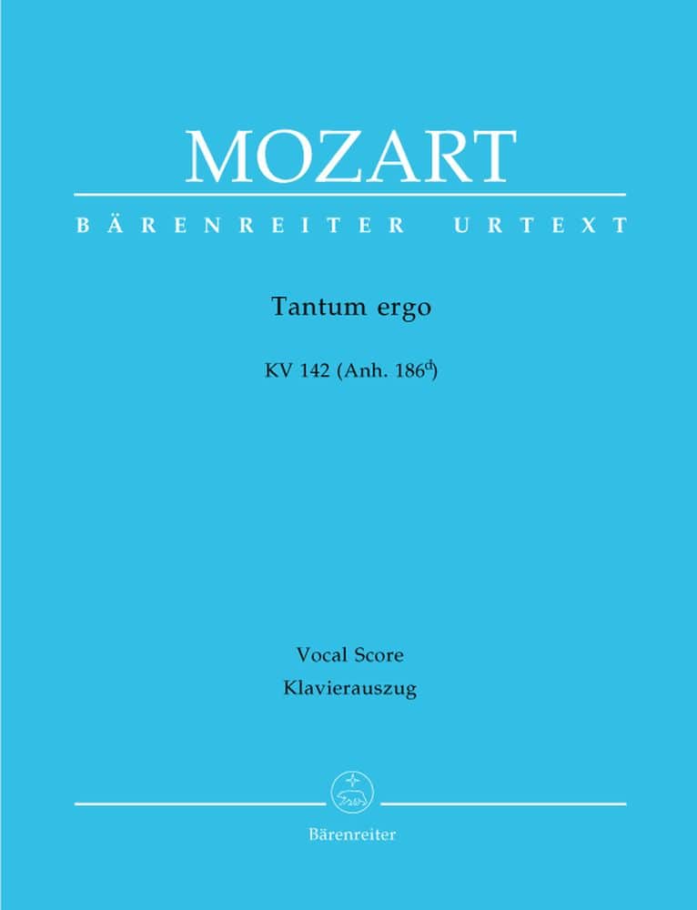 BARENREITER MOZART W.A. - TANTUM ERGO KV 142 (ANH. 186D) - REDUCTION CHANT, PIANO