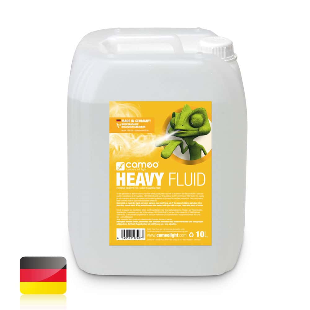 CAMEO HEAVY FLUID 10L - LIQUIDE POUR MACHINES FUME TRS FORTE DENSIT ET TRS LONGUE TENUE - 10 L