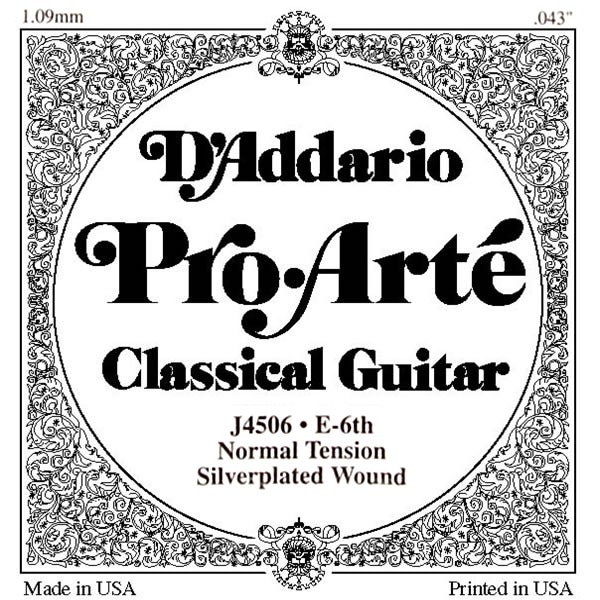 D'ADDARIO AND CO J4506 PRO-ARTE NYLON NORMAL SIXTH STRING