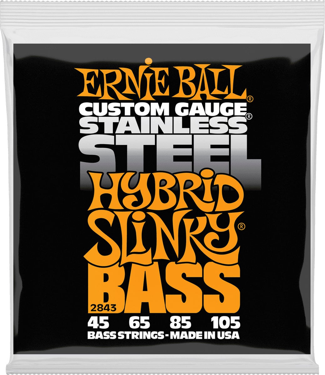 ERNIE BALL 2843 CUSTOM GAUGE STAINLESS STEEL HYBRID SLINKY 45-105