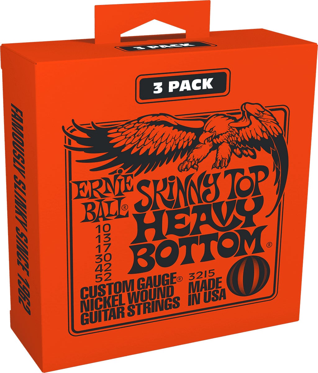 ERNIE BALL 3215 SKINNY TOP HEAVY BOTTOM 10-52 PACK DE 3