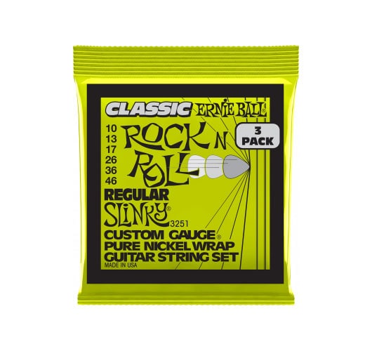 ERNIE BALL 3251 CLASSIC RNR REGULAR SLINKY 10-46 PACK DE 3