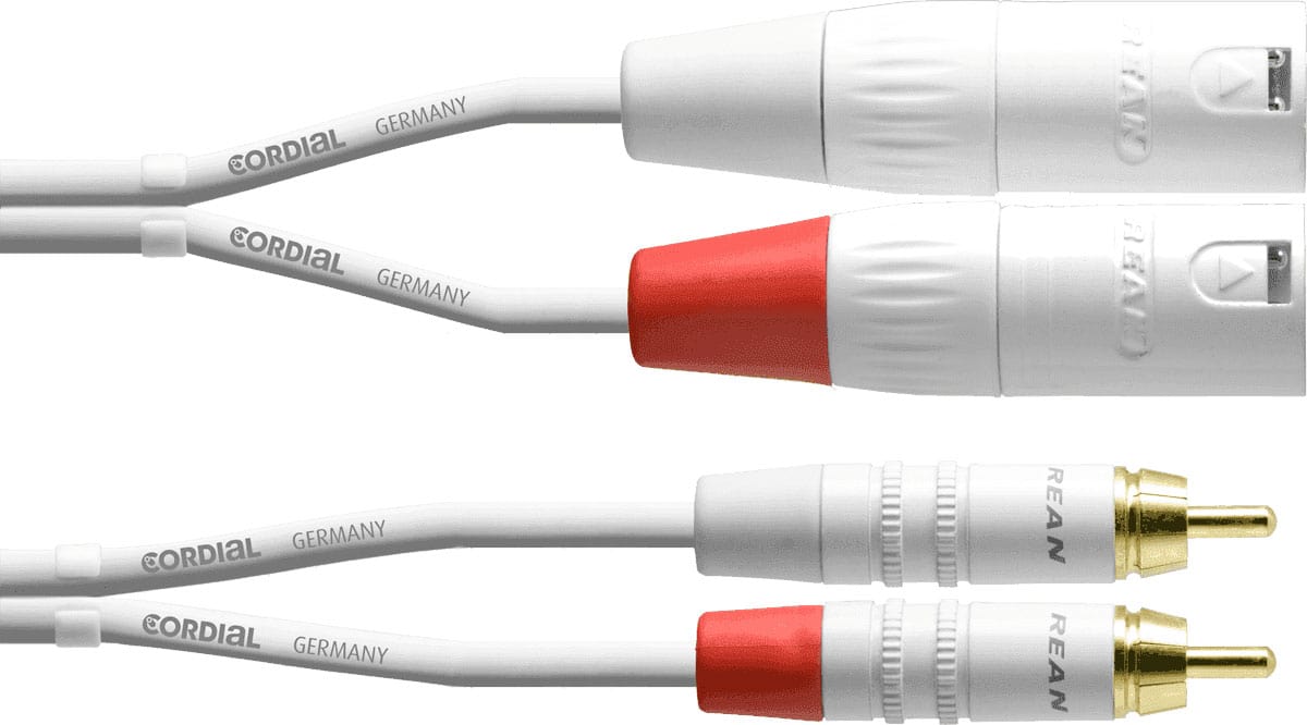 CORDIAL CABLE AUDIO DOUBLE XLR MLES/RCA 3 M BLANC