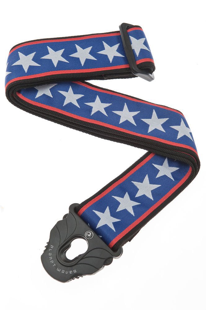 D'ADDARIO AND CO PLANET LOCK GUITAR STRAP STARS & STRIPES