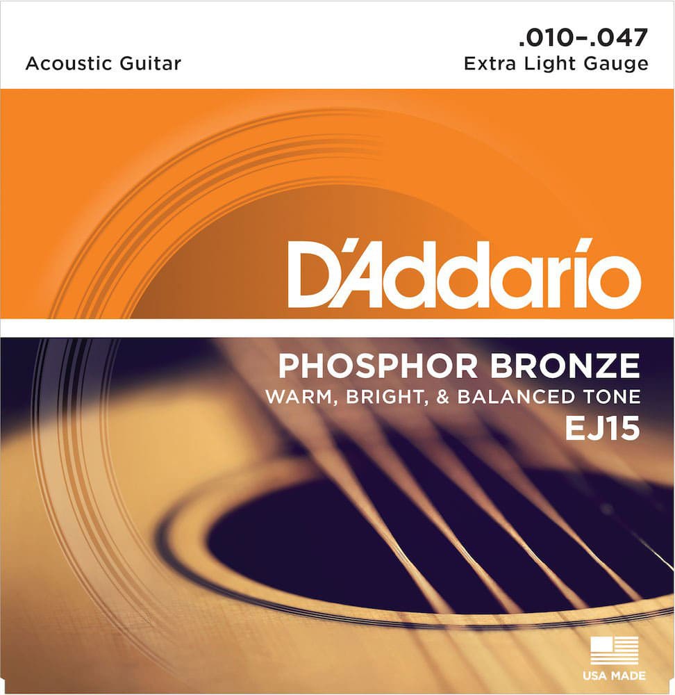 D'ADDARIO AND CO EJ15 PHOSPHOR BRONZE EXTRA LIGHT 10-47