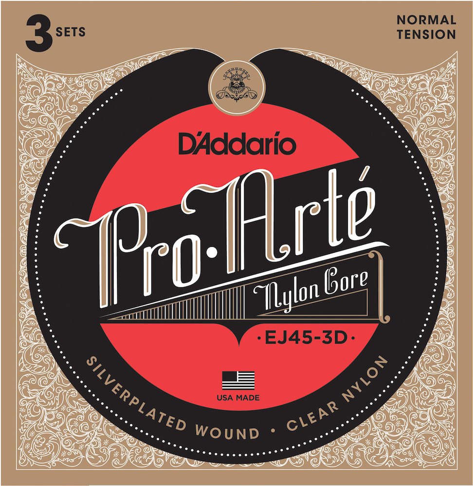 D'ADDARIO AND CO EJ45-3D PACK DE 3 PRO-ARTE NYLON TIRANT NORMAL