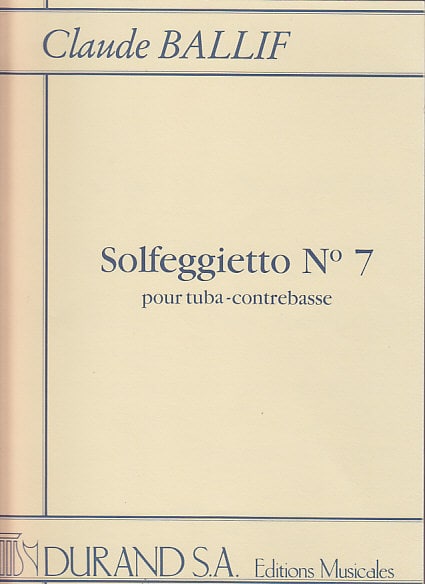 DURAND BALLIF CLAUDE - SOLFEGGIETTO OP.36 N°7 pour Tuba-Contrebasse 