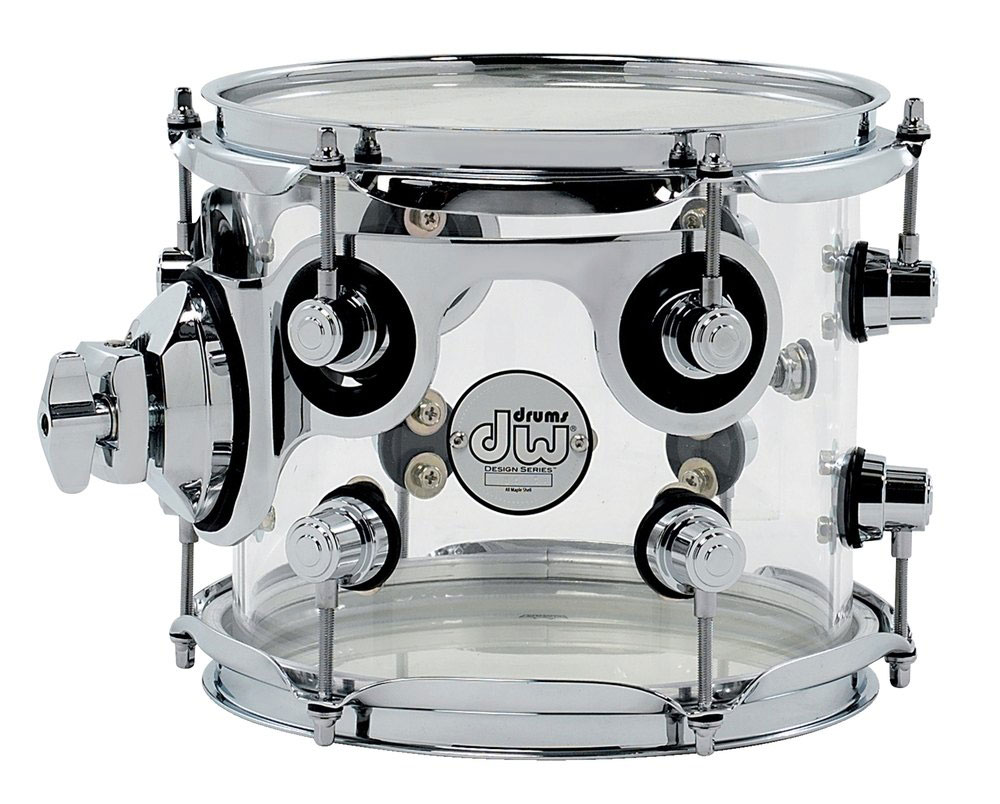 DW DRUM WORKSHOP TOM 8X7 DESIGN ACRYLIQUE CLEAR