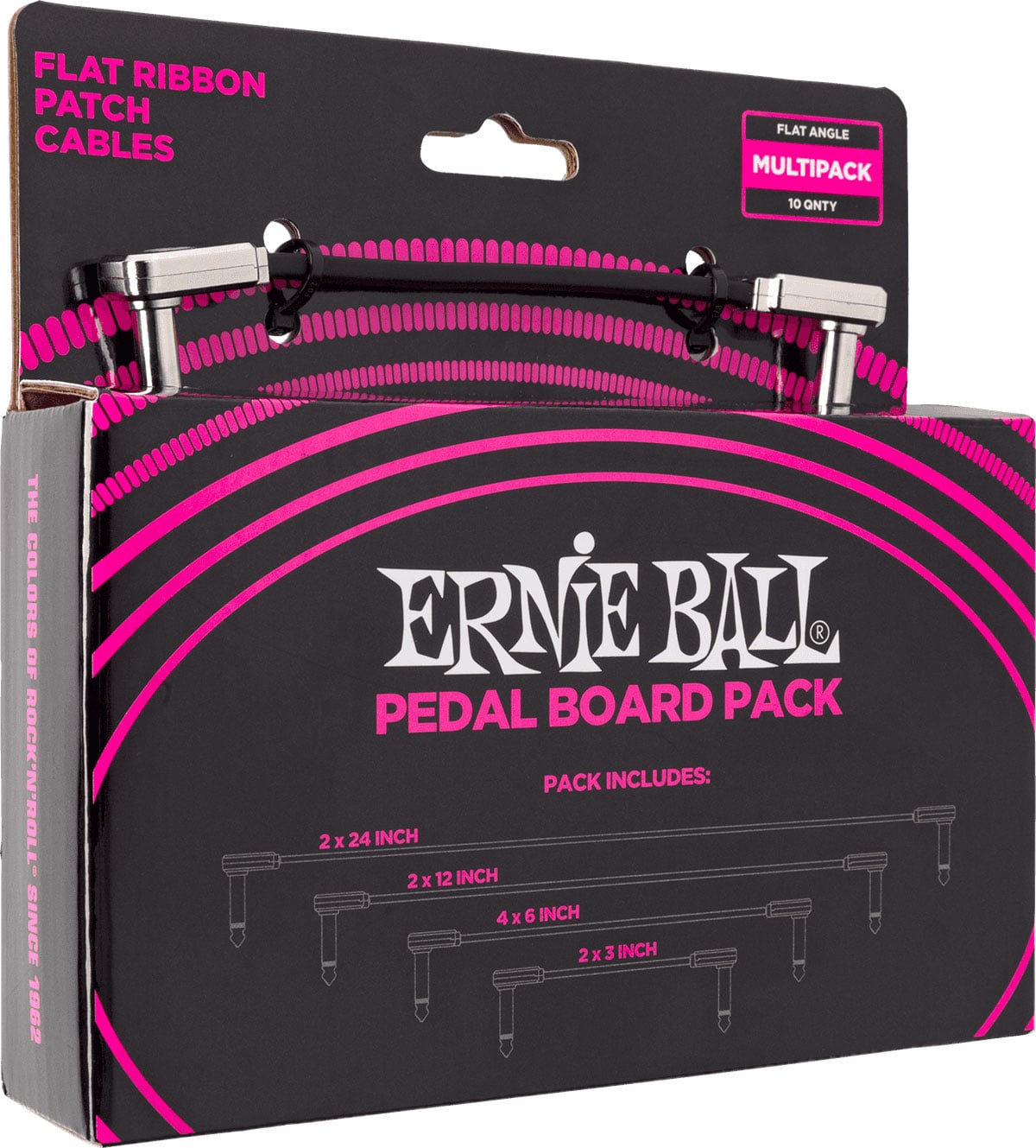 ERNIE BALL PEDALBOARD PACK - 10 PATCHES EN 4 LONGUEURS PANACHES- COUD FIN & PLAT