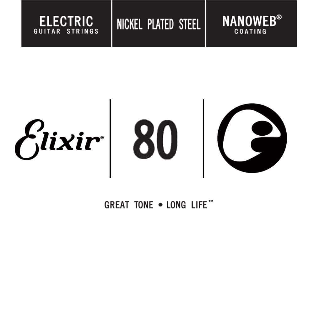 ELIXIR NANOWEB NICKEL PLATED STEEL 080