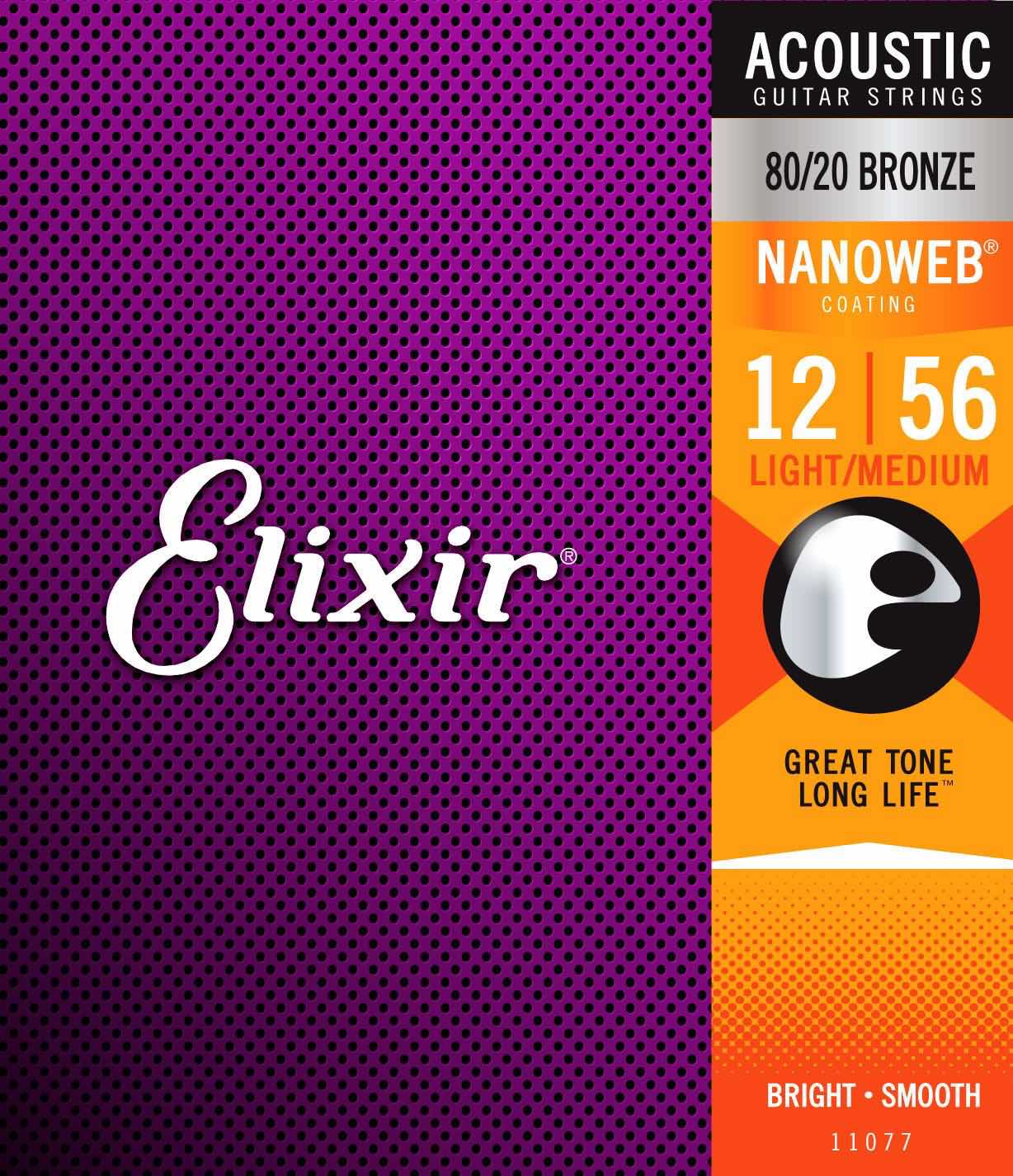 ELIXIR 11077 NANOWEB 80/20 BRONZE MEDIUM LIGHT 12-56