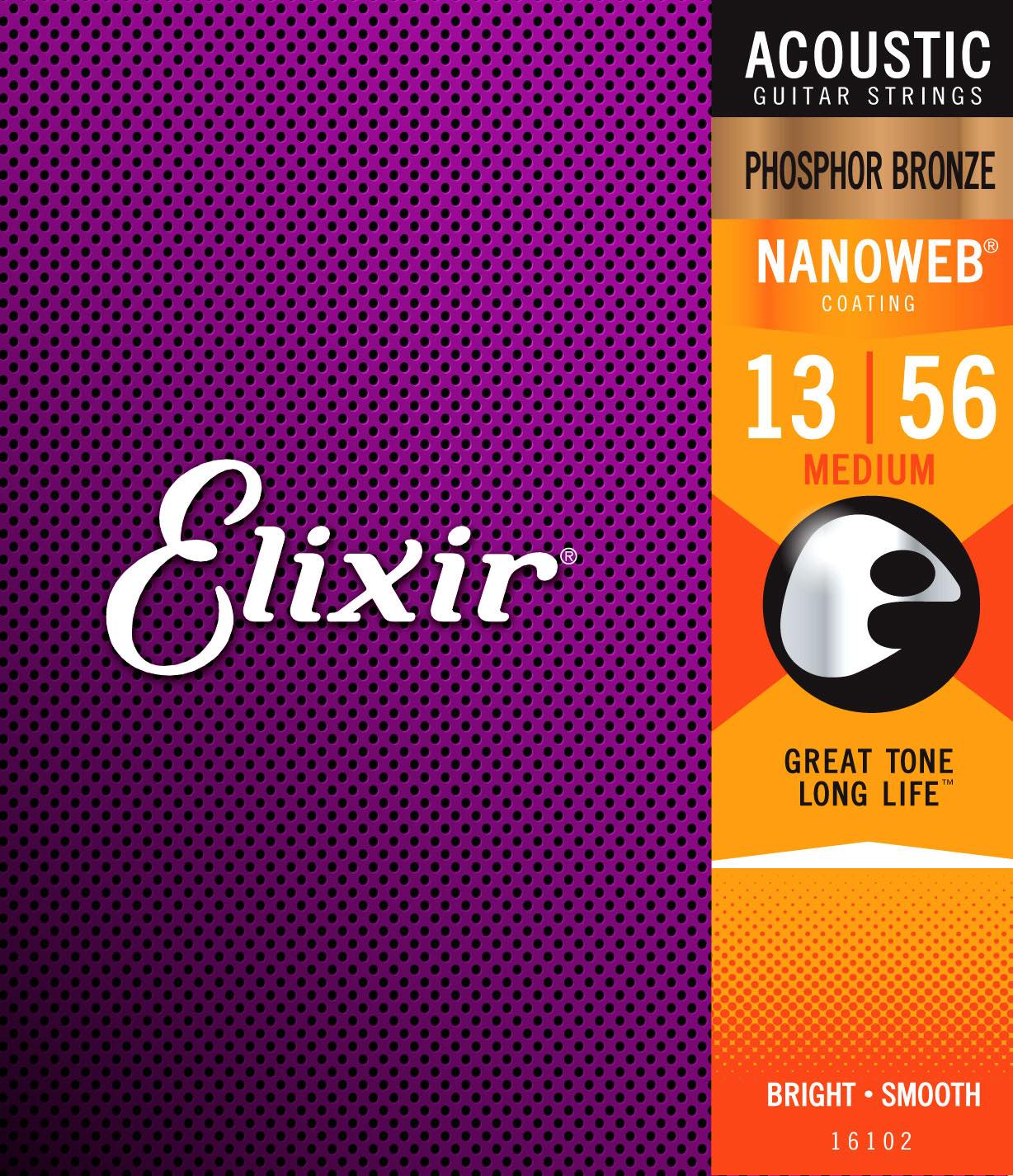 ELIXIR 16102 NANOWEB PHOSPHOR BRONZE MEDIUM 13-56