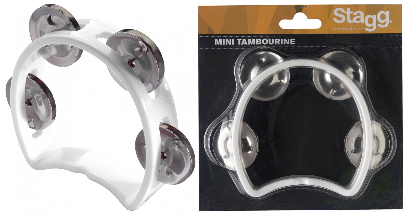 STAGG MINI TAMBOURIN 4 CYMBALETTES PLASTIQUE BLANC