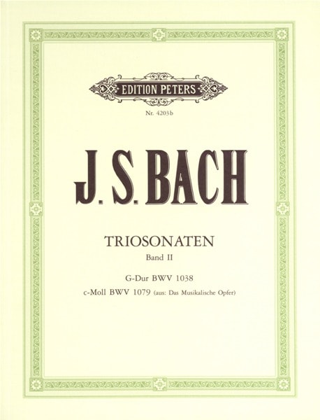 EDITION PETERS BACH JOHANN SEBASTIAN - TRIO SONATAS VOL.2 - FLUTE(S) AND OTHER INSTRUMENTS