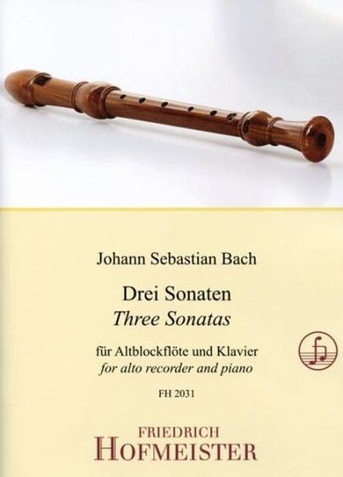 HOFMEISTER BACH J.S. - 3 SONATES - FLUTE A BEC ALTO