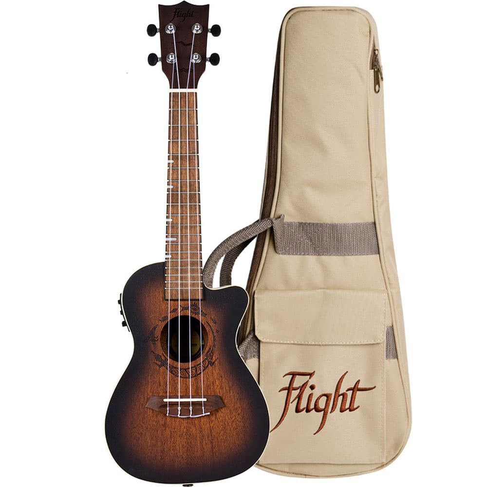 FLIGHT GEMSTONE DUC380 ELEC CON UKULELE - AMBER