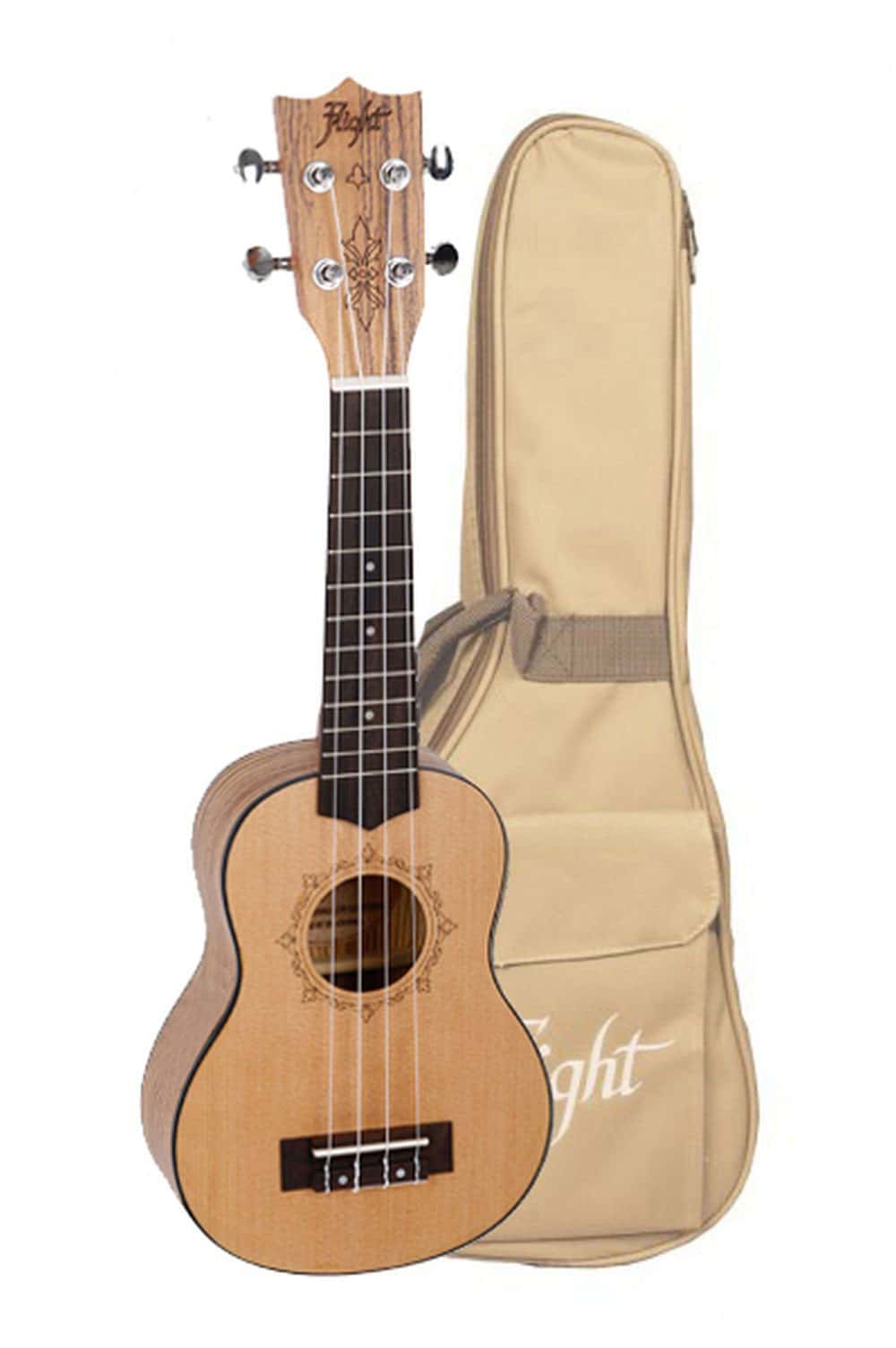 FLIGHT DUS320 SOPRANO UKULELE - ZEBRAWOOD BETS (WITH BAG)